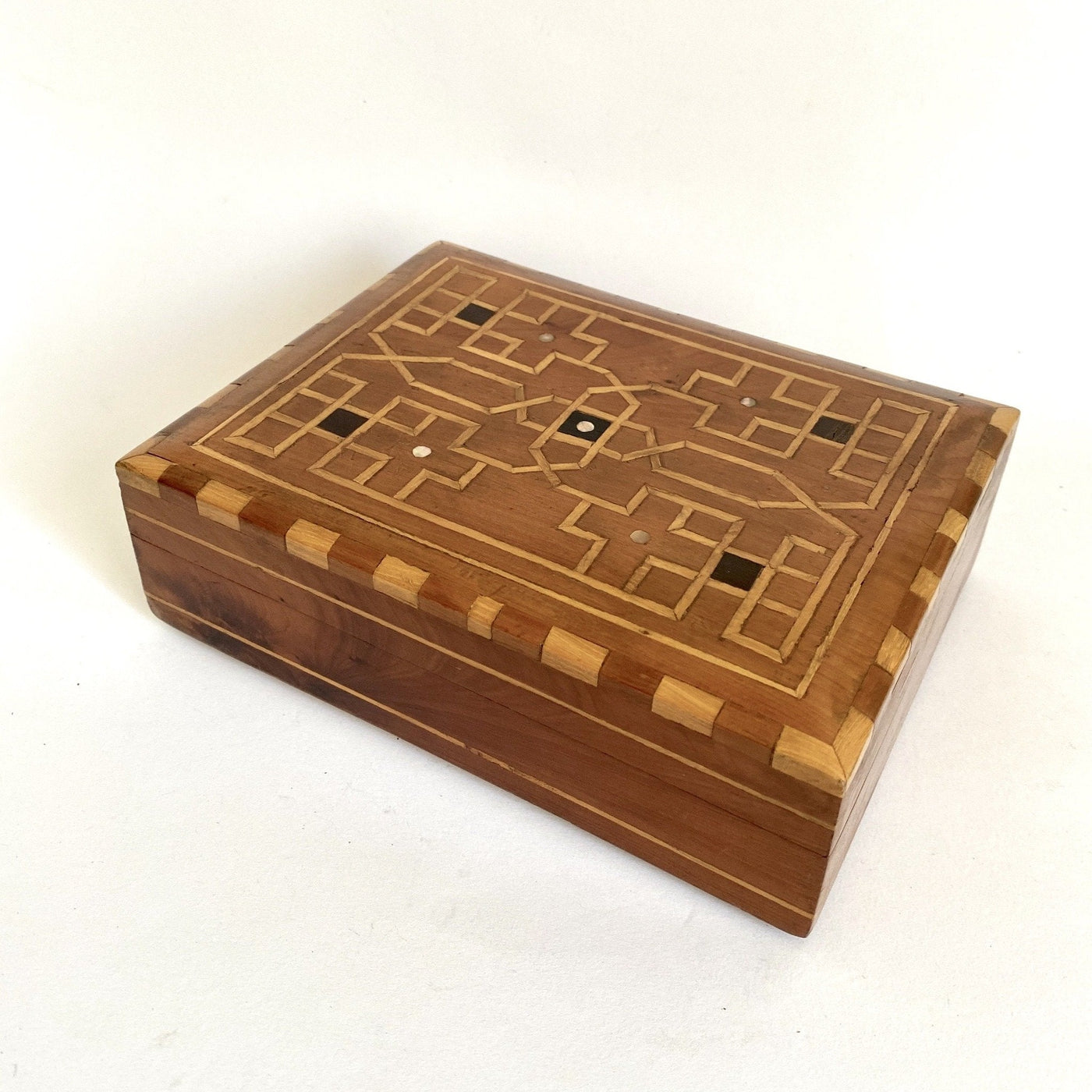 Art Deco marquetry inlaid box-vintage-jewelry box-SweetAntik