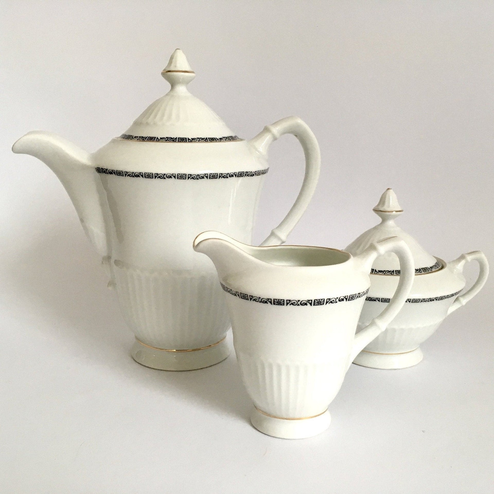 Art Deco porcealain coffee set Schumann, 1920s-vintage-sugar bowl-SweetAntik