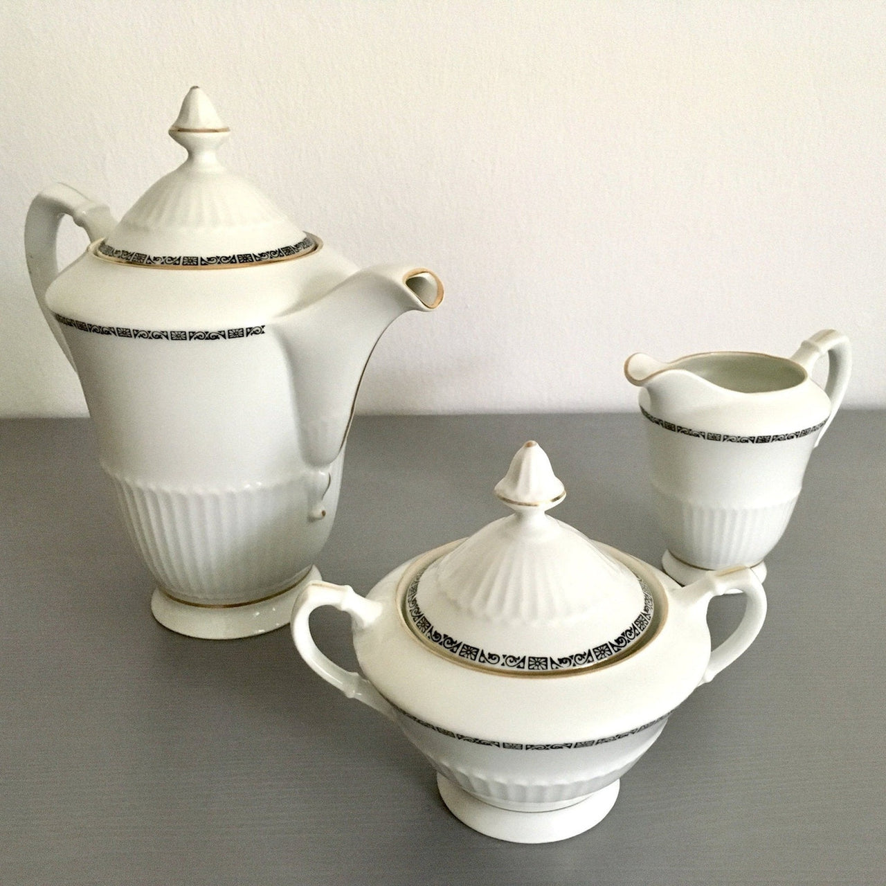 Art Deco porcealain coffee set Schumann, 1920s-vintage-sugar bowl-SweetAntik