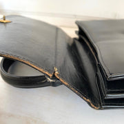 Black leather handbag, 1950s-vintage-Handbag-SweetAntik