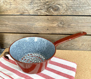 Enamel farmhouse colander-vintage-enamelware-SweetAntik