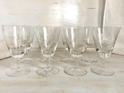 Etched crystal goblet ROSENTHAL "Shadow Rose" set of 8, 1960s-vintage-drinking glass set-SweetAntik