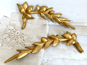 French antique giltwood ornaments laurel wreath, 1800s-vintage-wooden ornament-SweetAntik