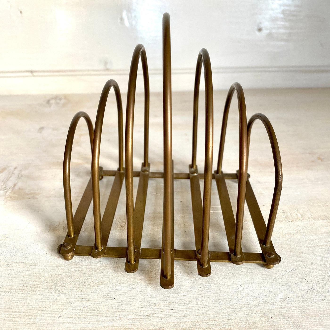 vintage Vintage brass letter holder rack 50s-Sweet Antik