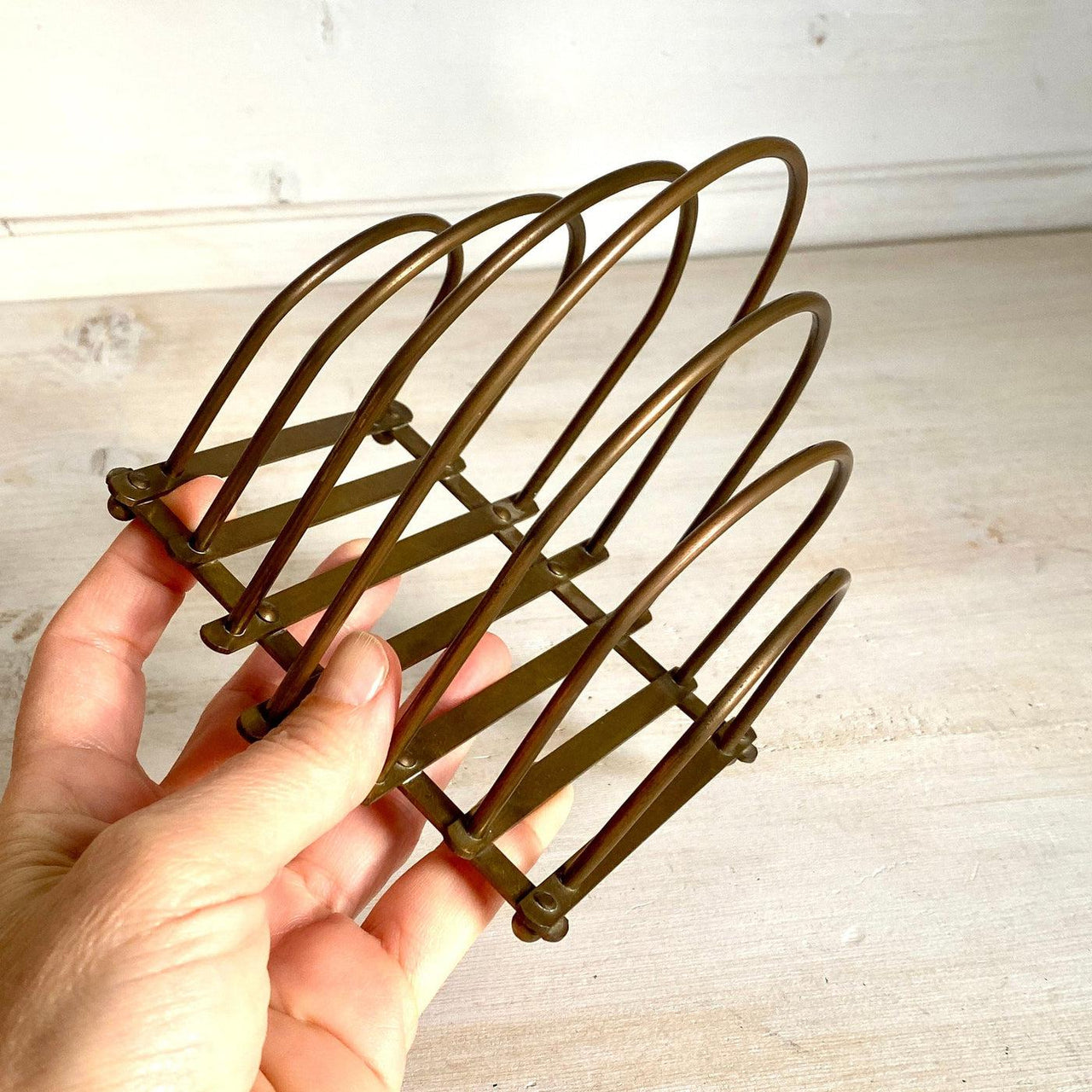 vintage Vintage brass letter holder rack 50s-Sweet Antik