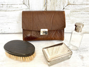 Leather grooming kit-vintage-travel kit-SweetAntik