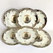 Mid century dessert plates set, nautical decor, Tirschen Porcelain 60s-vintage-Plates-SweetAntik