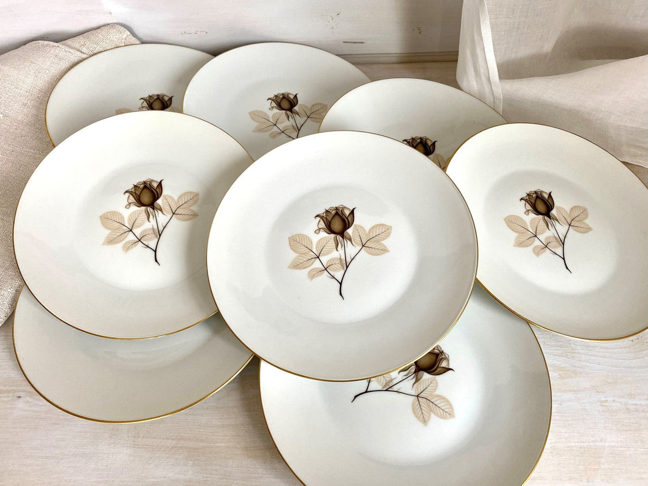 Porcelain dinner Plate ROSENTHAL "Shadow Rose", 60s-vintage-Rosenthal replacement-SweetAntik
