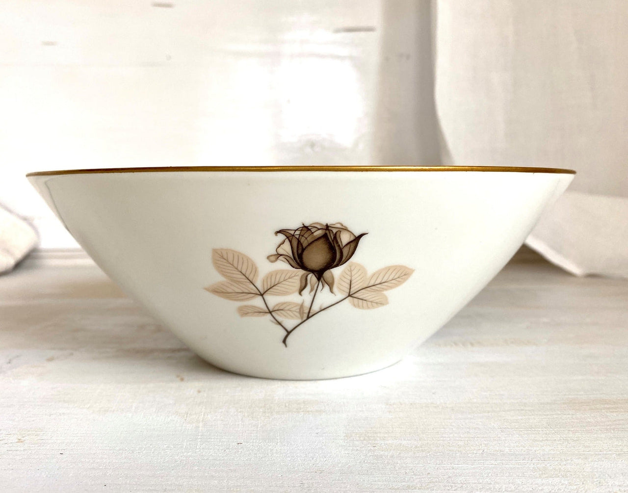 Porcelain Serving Bowl ROSENTHAL "Shadow Rose" 1960s-vintage-Rosenthal dinnerware-SweetAntik