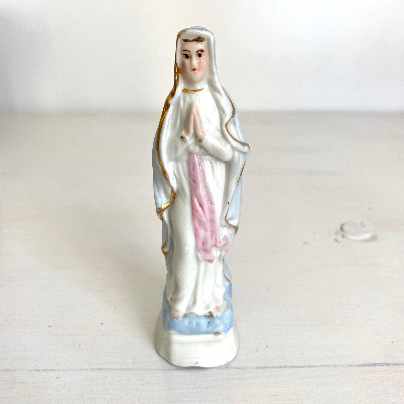 vintage Antique bisque religious figurine Holy Mary hand painted 1920s - Sweet Antik