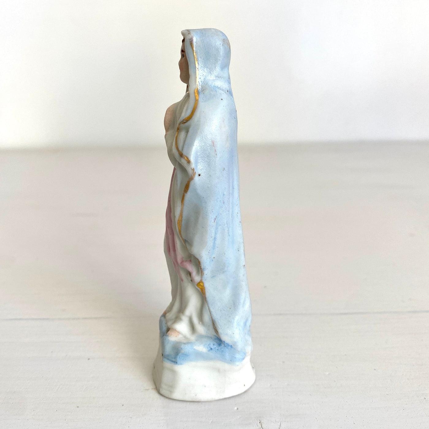 vintage Antique bisque religious figurine Holy Mary hand painted 1920s - Sweet Antik