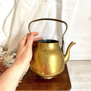 vintage Antique brass kettle, farmhouse kitchen decor - Sweet Antik