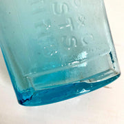 vintage Antique pharmacy blue glass bottle FELLOWS & CO chemists, 1800s - Sweet Antik