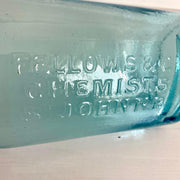 vintage Antique pharmacy blue glass bottle FELLOWS & CO chemists, 1800s - Sweet Antik