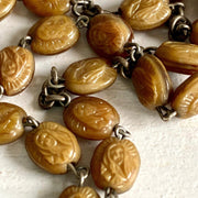 vintage Antique rosary Holy Mary pressed glass beads, 1920s - Sweet Antik