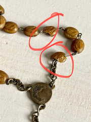 vintage Antique rosary Holy Mary pressed glass beads, 1920s - Sweet Antik