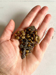 vintage Antique rosary Holy Mary pressed glass beads, 1920s - Sweet Antik