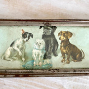 vintage Antique serving tray with railing 1900s dog decor-Sweet Antik