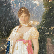 vintage Antique small oil painting on wood Queen Louise of Prussia after Richter 1900s-Sweet Antik