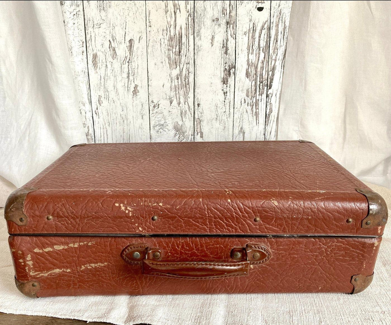vintage Antique suitcase unusual side opening 1930s - Sweet Antik
