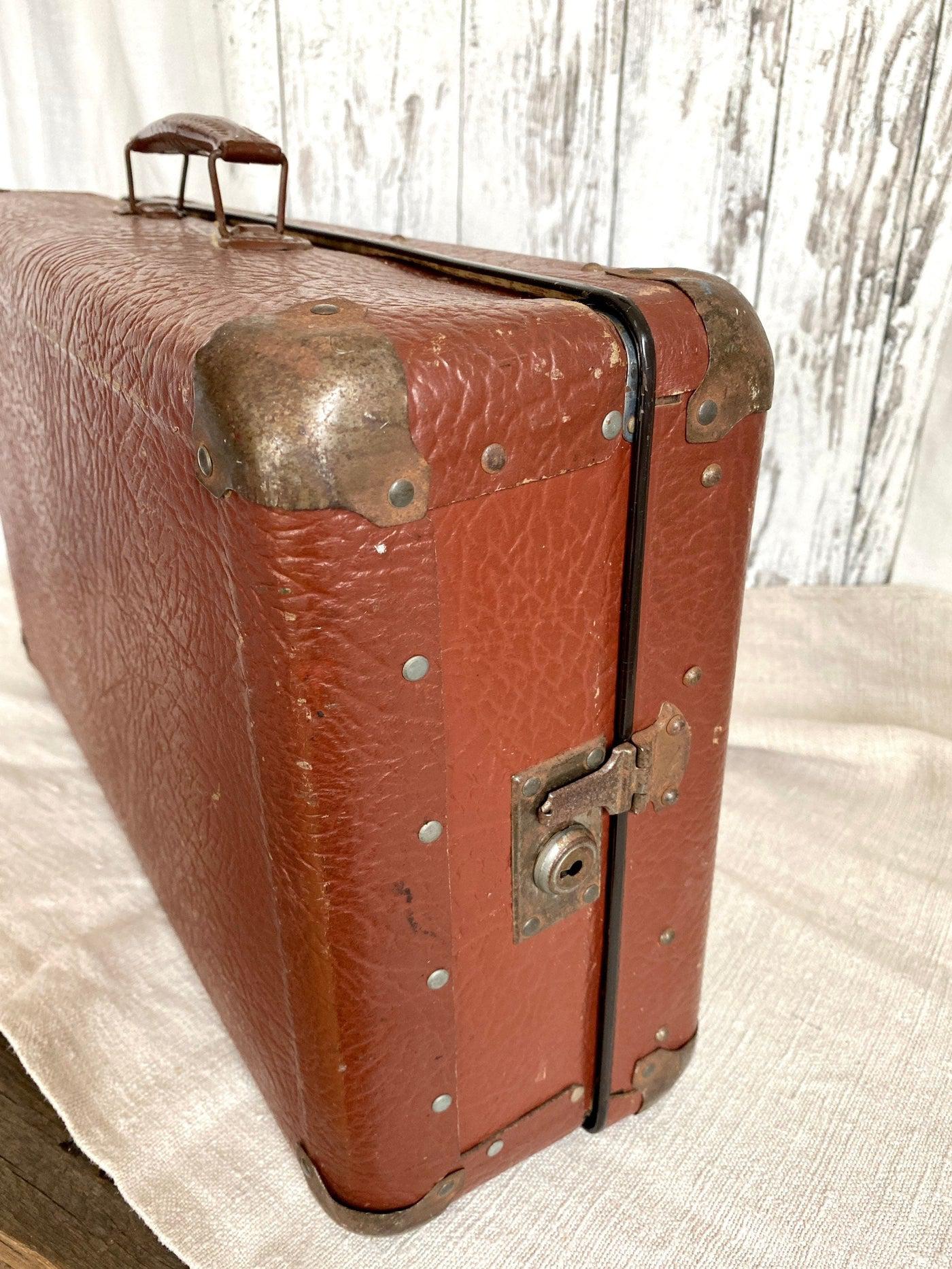 Antique suitcase unusual side opening 1930s SweetAntik