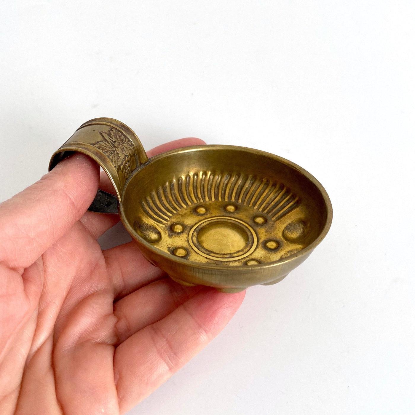 vintage Antique tastevin brass tasting cup sommelier tool, 30s - Sweet Antik