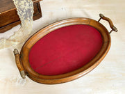 vintage Antique wooden tray oval, farmhouse kitchen decor, 1930s - Sweet Antik