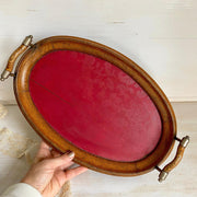 vintage Antique wooden tray oval, farmhouse kitchen decor, 1930s - Sweet Antik