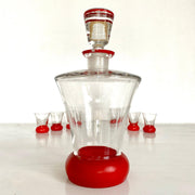 vintage Art Deco decanter set blown glass, 1930s - Sweet Antik