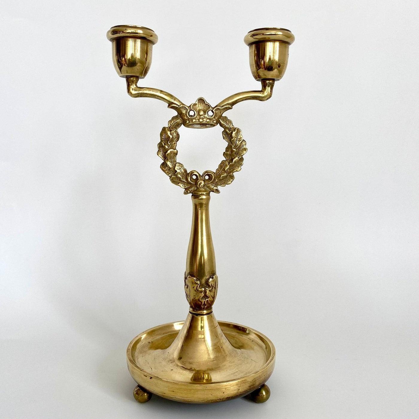 vintage-Brass candelabra OWA Wagner Osterode, 1910s-Sweet Antik