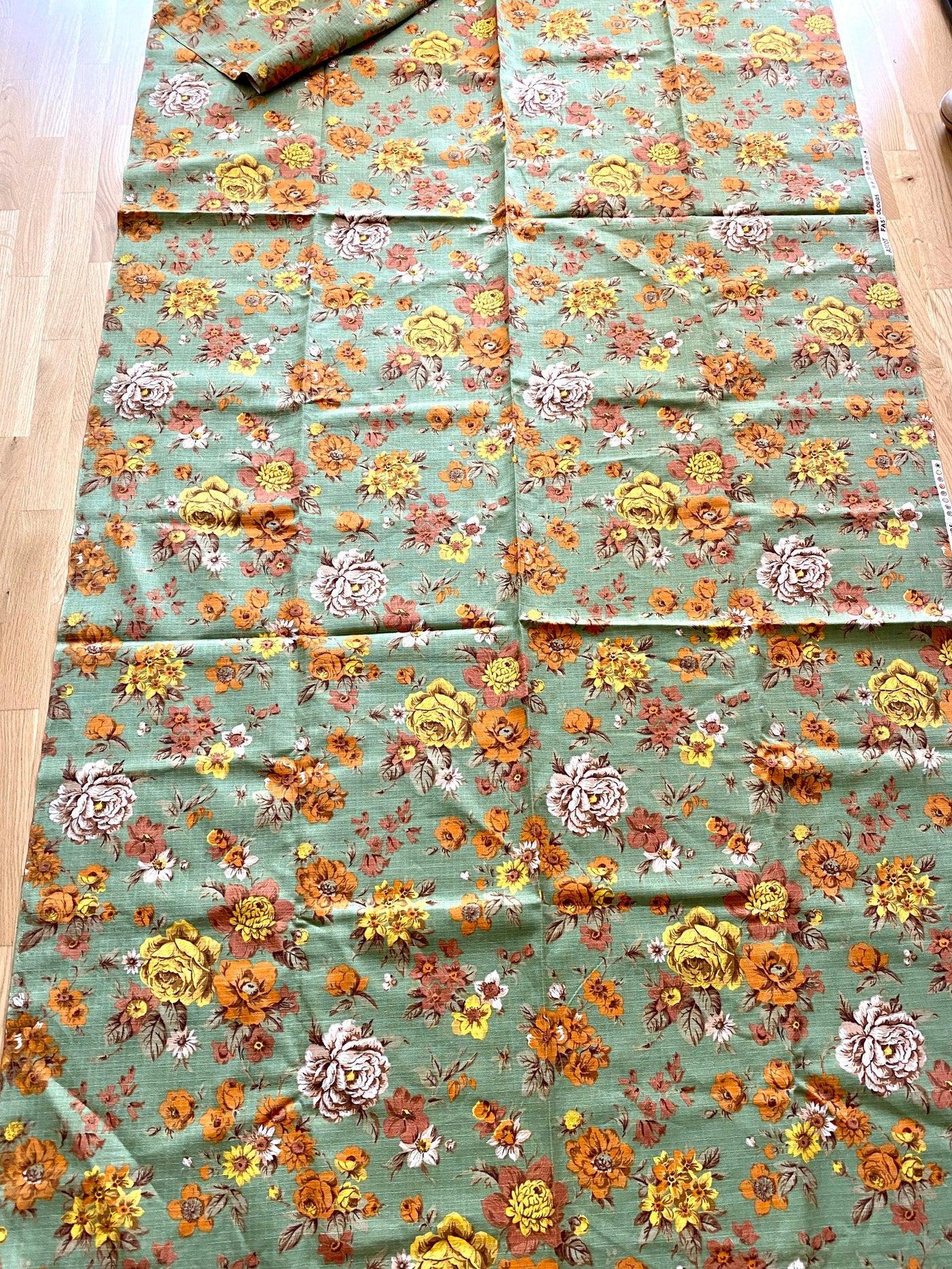 vintage Cretonne floral fabric "Ascot" vintage unused 50s - Sweet Antik