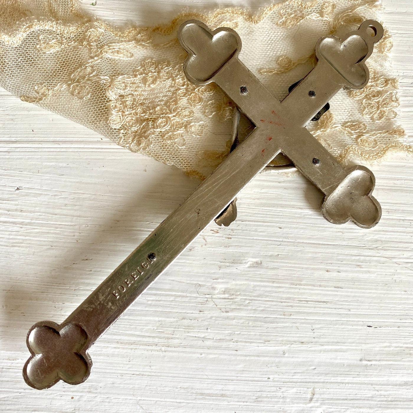 vintage Large pectoral crucifix, vintage nuns cross - Sweet Antik