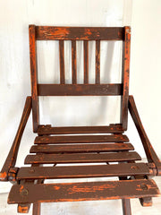 vintage Mid-century Reguitti small folding chair wood, 50s - Sweet Antik