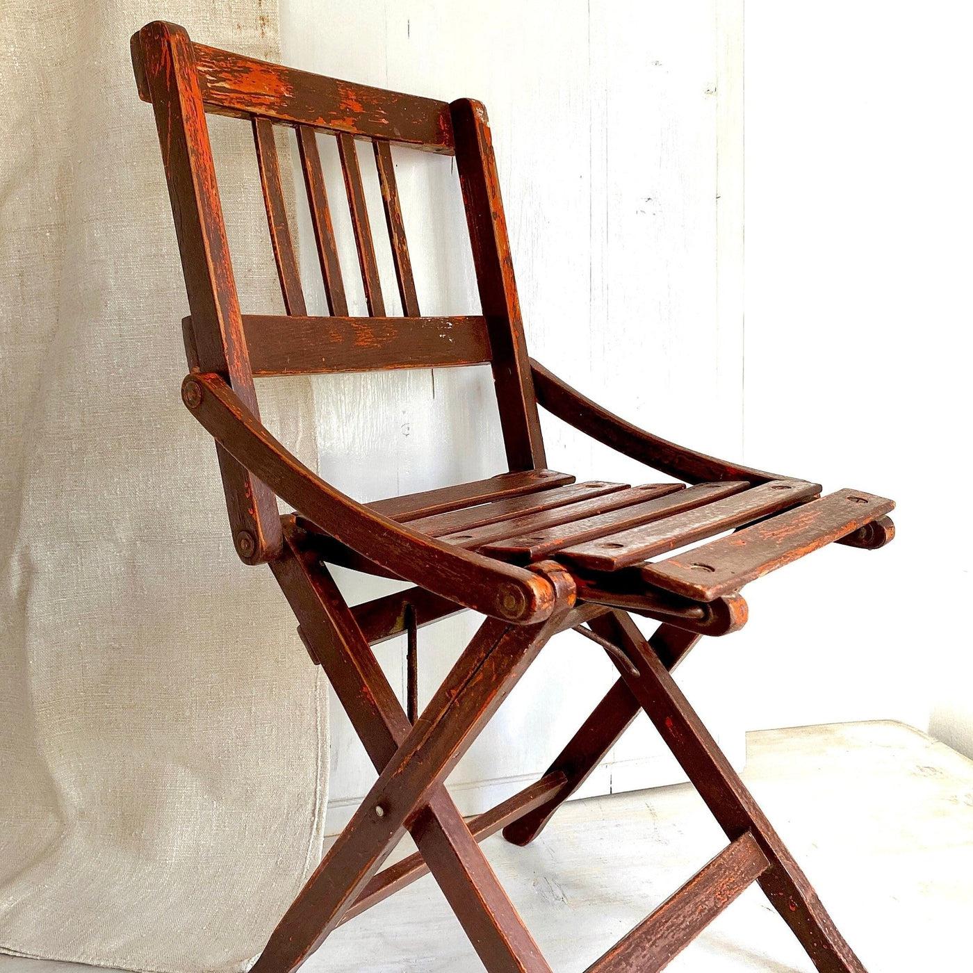 vintage Mid-century Reguitti small folding chair wood, 50s - Sweet Antik