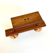 vintage Mid-century teak brass candle holder MCM, 1960s - Sweet Antik