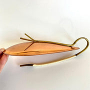 vintage Mid-century teardrop serving bowl copper and brass 50s-Sweet Antik