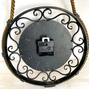 vintage-Mid-century wall clock with rope, HEIBI West Germany 1960s-Sweet Antik