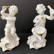 vintage Porcelain Capodimonte putti musicians pair figurines, 1950s - Sweet Antik