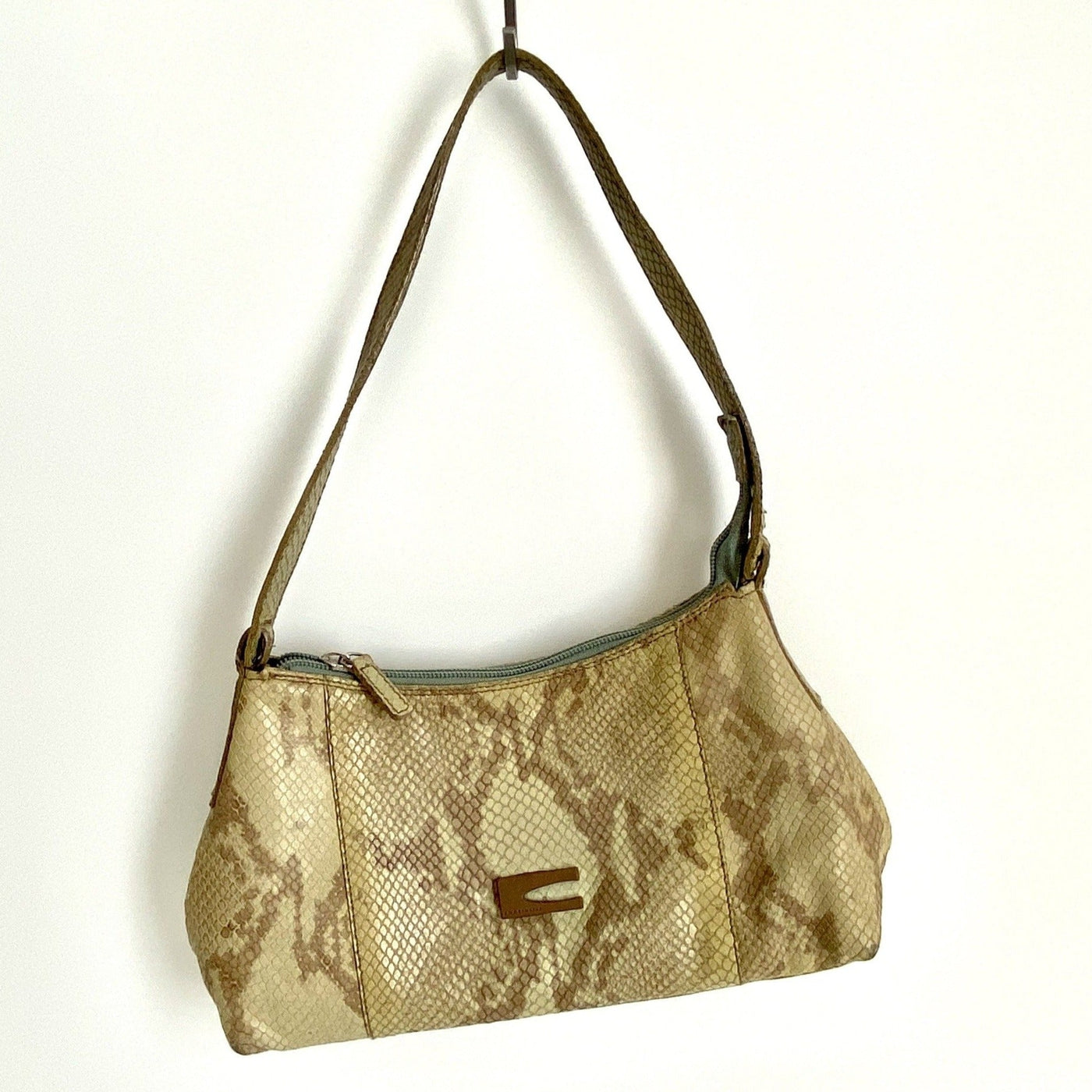 Vintage Coccinelle handbag snake print leather, 1990s-vintage-bag-SweetAntik